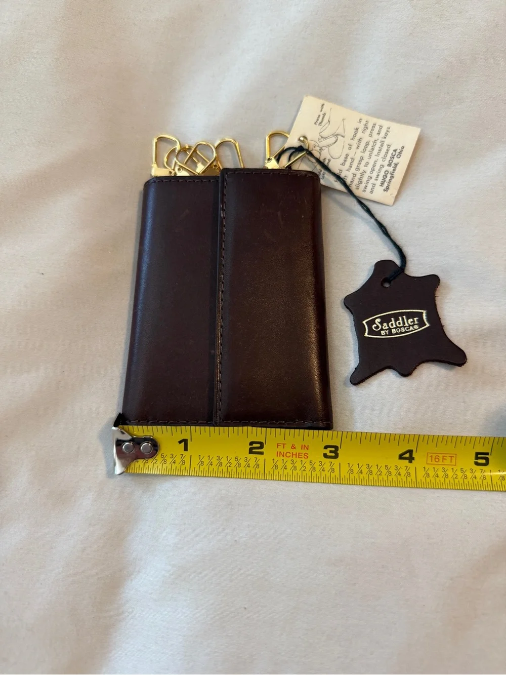 Vintage Saddler By Bosca Brown Leather Wallet Key Holder
